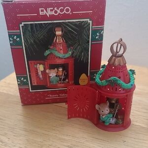Enesco Festive Red Lantern with Mouse Accent